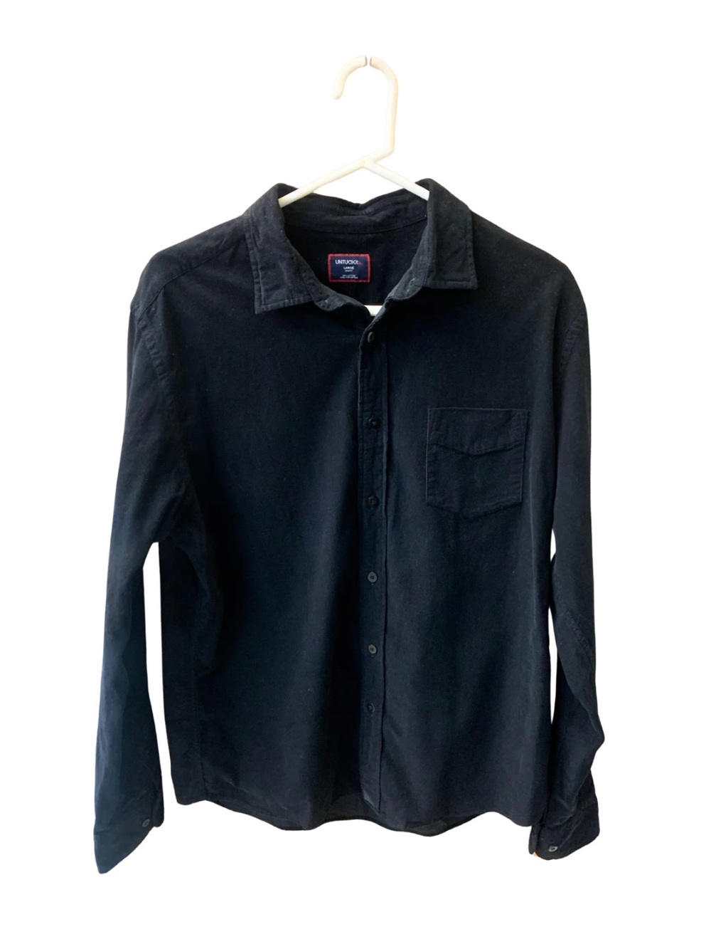 UNTUCKit Black Corduroy Button Up Shirt Classic Fall Winter Capsule Overshirt
